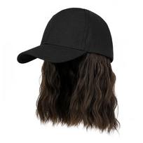 Madinga integruota peruka su snapeliu banguotas garbanotas bobo beisbolo kepurė snapback skrybėlė Dovana black