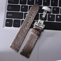 Vintage Genuine Leather Canvas Straps 18mm 20mm 22mm Quick Release Nylon Bracelet for Omega for Seiko Butterfly Clasp Watch Band 18mm gray