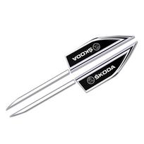 ATSS5 Car Body Fender Side Metal Chrome Knife Side Emblem Badge Decals 3D Sticker For Skoda Superb VRS S VII Rapid Fabia 1 2 Kodiaq