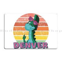Denveris Paskutinis dinozauras Plakatas Juokingas metalinis ženklas Sukurti spausdinimas Kino dekoracija Plaketės Alavo ženklas Plakatas 30x40cm(11.8x15.7inch) yellow