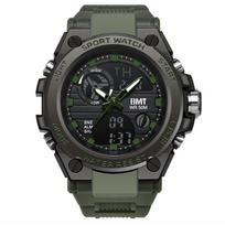 Vaikams skirta sportinė analoginė-skaitmeninė laikrodis su dideliu ekranu, Kinijos skaitmeninis mechanizmas, 5BAR atsparumas vandeniui, žadintuvo funkcija, plastikas, unisex big display waterproof boys analog digital watch žalia
