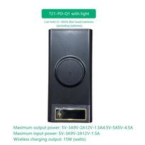 D21 21X18650 Baterijų dėklas Be litavimo Power Bank dėklas Pd Su šviesa 18650 Baterijos įkrovimo dėžutė Nuimama Nešiojama „Pasidaryk pats“ korpusas gray