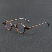 56935 Mažas apvalus acetatinis akinių rėmelis Moteriški Madingi Retro Skaidrūs Akiniai Vyriški Receptiniai Akiniai Myopia -200 black