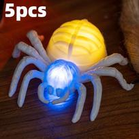 20 VNT Atsparus vandeniui Helovino LED apšviečiamas voro dekoras, Realistiškos šviečiančios siaubo vorų figūrėlės, Vidaus stalo, vakarėlių papuošalai 5pcs