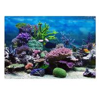 Akvariumo fonas Plakatas 3D PVC Lipdukas Žuvų bakas Povandeninis pasaulis Fonas 3D Vandenynas Jūros augalai Fono lipdukas 41x61cm