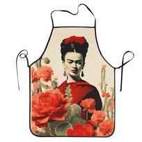Artist F-Frida K-Kahlo Aprons for Women Men Antifouling Kitchen Bibs  Polyester Cuisine Cooking Pinafore 55x68cm beige