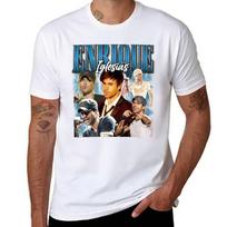 Enrique Iglesias Vintage - Ikoniški Lotynų Pop T-shirt Basic Visų Sezonų Vienspalvis T-shirt M balta