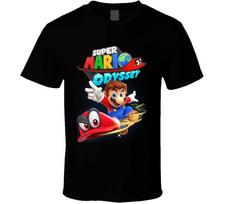 Super Mario Odyssey žaidimo marškinėliai M black