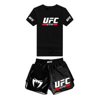 MMA Boxing Muay Thai Training Shorts Quick-Dry T-Shirt Men Women Kids Gym Fighting Sportswear Kids XL - Recommended for 40-50 lbs