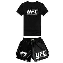 MMA Boxing Muay Thai Training Shorts Quick-Dry T-Shirt Men Women Kids Gym Fighting Sportswear Kids 2XL - Recommended for 50-60 lbs