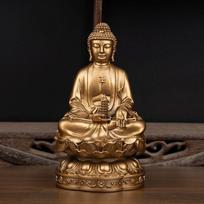 Statue of The Medicine Buddha Holding A Pagoda—For Home or Temple Display; Tathagata Peace Ornament high 15cm
