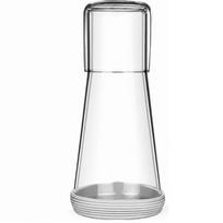 Bedside Night Water Carafe Set with Tumbler Glass, Clear Nightstand Carafe with Silicone Coaster for Bedroom and Guest Room 850ml