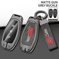 Naujas odinis automobilio nuotolinio valdymo pultelio dėklas Ford ST Line Fiesta Focus Mondeo Ecosport Kuga Puma Edge Escape raktų pakabuko aksesuaras gray
