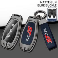 Naujas odinis automobilio nuotolinio valdymo pultelio dėklas Ford ST Line Fiesta Focus Mondeo Ecosport Kuga Puma Edge Escape raktų pakabuko aksesuaras gray