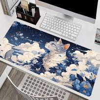 Flower Cat Mouse Pad Extended Gamer Desk mat PC Computer Keyboard Pad Healing Rubber table mat kawaii Carpet Large xxl mousepad 30cmx80cm