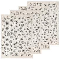 4pcs Paper Ceramic Decals Pottery Ceramics Clay Transfer Paper Underglaze Flower Paper Bees 523x375x0.5mm white