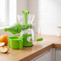 Countertop Juicer Transparent Body Hand Crank Compact Fruit Press Blue žalia