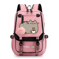 Pusheen Katės Didelės Talpos Kuprinė Lauko Kelionėms Nešiojamo Kompiuterio Krepšys Studentų Atsitiktinis Dieninis Krepšys Mielas Kačiuko Dizainas 816-pk-pink įvairiaspalvis