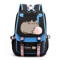 Pusheen Katės Didelės Talpos Kuprinė Lauko Kelionėms Nešiojamo Kompiuterio Krepšys Studentų Atsitiktinis Dieninis Krepšys Mielas Kačiuko Dizainas 816-bb-blue įvairiaspalvis
