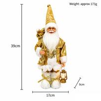 Christmas Santa Claus Figurines Assorted Outfits Realistic Texture Xmas Ornament for Home Party Holiday Table Centerpiece A11 beige