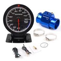 „Dynoracing“ 60 mm automobilio vandens temperatūros matuoklis 20–120 laipsnių Celsijaus su vandens temperatūros jungties vamzdžio jutiklio adapteriu 1/8NPT 36MM blue