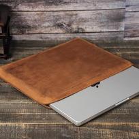Natūralios odos nešiojamojo kompiuterio dėklas, skirtas MacBook Pro 14,2 colio 2021 A2442 ruda