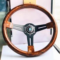 Wood Steering Wheel 350MM Nardi Steering Wheel Classic Drift Racing Steering Wheel Rally Steering Wheel automobilis wood black