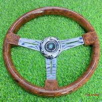 Wood Steering Wheel 350MM Nardi Steering Wheel Classic Drift Racing Steering Wheel Rally Steering Wheel automobilis wood silver white