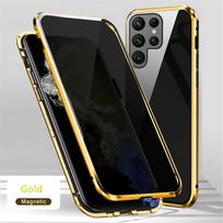Privatus metalinis magnetinis dvipusis stiklas, skirtas Samsung S23 S22 S21 S20 Ultra S20 S21FE Note 20 Ultra A34 A14 A54 A53 A52 A71 Samsung  S10
