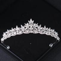 Sidabro spalvos krištolinės nuotakos tiaros ir karūnos kalnų krištolo išleistuvių princesės karūna tiara moterims vestuvių plaukų aksesuarai papuošalai white