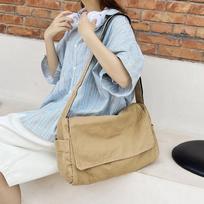 Studentų drobė Crossbody Bag Didelės talpos Soft Messenger pečių krepšys nešiojamojo kompiuterio krepšio šoninė kuprinė chaki