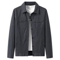 Vyriška striukė Plonas viršus Verslo kasdienio stiliaus Slim Fit Jaunuolių atlapai Dryžuota striukė Mada 2XL gray