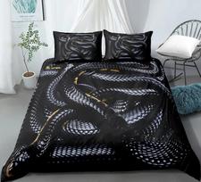 3D Snake stiliaus patalynės komplektas miegamajam Minkštas antklodės lovatiesės lovatiesėms Patogi antklodė ir pagalvės užvalkalas 135x200cm 2pcs