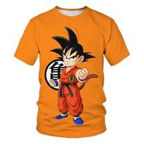 Vaikiški rūbai Anime Dragon Ball berniukui mergaičių marškinėliai marškinėliai Goku 3D marginti trumpomis rankovėmis Harajuku vyriški marškinėliai marškinėliai berniukams mergaičių drabužiai 100 orange