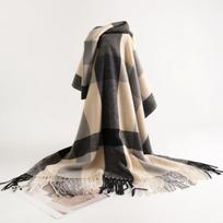 British Style Sub Scarf Women's Winter Cashmere Tassel Shawl Multi-color Warm Neck 70*180cm tamsiai pilka spalva