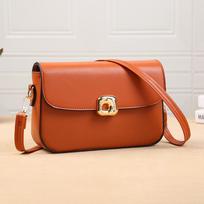 Women Shoulder Bags New Solid Color Lock Buckle PU Leather Small Square Bag Niche Leisure Versatile Outdoor Simple Crossbody Bag brown