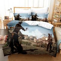 Mada 3D Red Dead Redemption Patalynės Komplektai Antklodės Užvalkalų Rinkinys Su Pagalvės Užvalkalu Viengulis Dvigulis Karalienės Karališkas Patalynė 70x133cm 2pcs gray