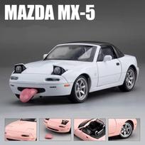Nauja 1:32 „Mazda MX5 MX-5 Supercar“ metalo lydinio liejami žaislai Automobilių modeliai Kolekcionuojami daiktai Gimtadienio dovanos Garsas ir šviesa Vaikų žaislai Pomėgiai balta