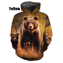 Asmenybė 3D Meškiuko Hoodies Vyrams Moterims Atsitiktinis Ilgomis Rankovėmis Megztinis Su Spaudiniu Harajuku Gatvės Apranga Hoodies 3XL brown