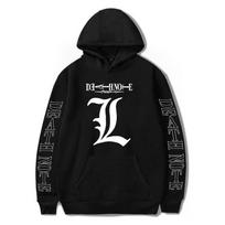 Death Note Hoodies Vyrams Moterims Laisvalaikio Unisex Gatvės Stiliaus Madingi Hoodies Rudens Žiemos Drabužiai Ilgomis Rankovėmis Megztiniai M juoda