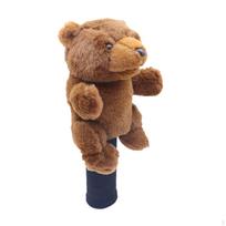 Golfo lazdos galvutės užvalkalas mediniam vairuotojui, pliušinis aksesuaras, treniruotėms Brown Bear brown