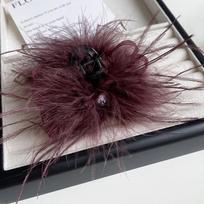 Autumn & Winter 7cm Rhinestone Feather Shark Hair Clip - Pure Desire Style Hairpin