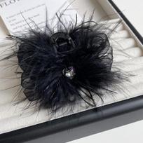 Autumn & Winter 7cm Rhinestone Feather Shark Hair Clip - Pure Desire Style Hairpin