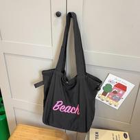 Bag Women'S Alphabet Printed Nylon Shoulder Bag Casual Versatile Portable Drawstring Large Capacity Tote Bag