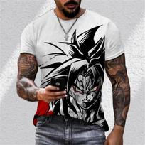 Vegeta Dragon Ball Z Goku Vyriški marškinėliai Madingi gatvės stiliaus Šaunūs Harajuku sporto salės Dydeli apvalia kaklo iškirpte trumpomis rankovėmis Anime Saiyan L black