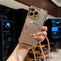 Prabangus silikoninis telefono dėklas, skirtas Xiaomi 13T Pro 13 Pro 12 12S 12X 12pro 12S Pro, magnetinis, atsparus smūgiams, su dirželiu per petį, Funda Xiaomi 13T auksas