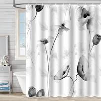 Dušo užuolaida, atspari vandeniui ir pelėsiui, 3D skaitmeninė spauda, augalų spauda, dušo užuolaida, vaikiško vonios kambario pertvaros užuolaida Shower curtain 120 * 180
