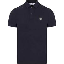 Stone Island Logo Button Short Sleeve Polo Shirt Men polo shirts Blue K1S1522002-SCS0017-V0020 S black