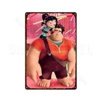 Disney Wreck-It Ralph Metalinis plakatas Ralph ir mergaitė Vanelope keliauja po vaizdo žaidimų pasaulį Metalo ženklai Skardos ženklai Plokštelė 20x30cm（7.8x11.8inch）