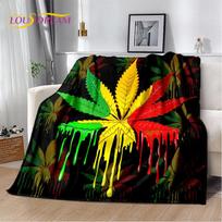 Bob Marley Reggae muzikos Jamaikos klevo lapo pliušinis pledas, flanelinis pledas mesti ant sofos svetainėje, miegamajame, lovoje, iškylai 30x40in